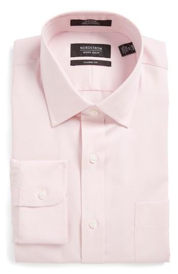 Men's Nordstrom Men's Shop Classic Fit Non-iron Solid Dress Shirt .5 - 35 - Pink