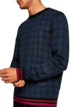 Men's Topman Check Print Classic Fit Sweater - Blue