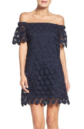 Women's Trina Trina Turk Merengue Daisy Off The Shoulder Dress - Blue