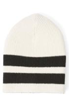 Men's Club Monaco Sport Stripe Reversible Merino Wool Beanie - White
