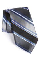 Men's Nordstrom Men's Shop Regal Stripe Silk Tie, Size - Black
