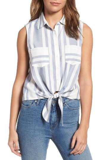 Women's Cupcakes And Cashmere Jaylee Stripe Sleeveless Blouse - Ivory