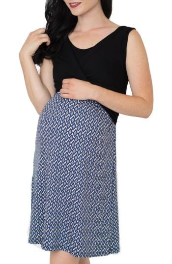 Women's Nom Maternity 'lela' Nursing Maternity Dress - Blue
