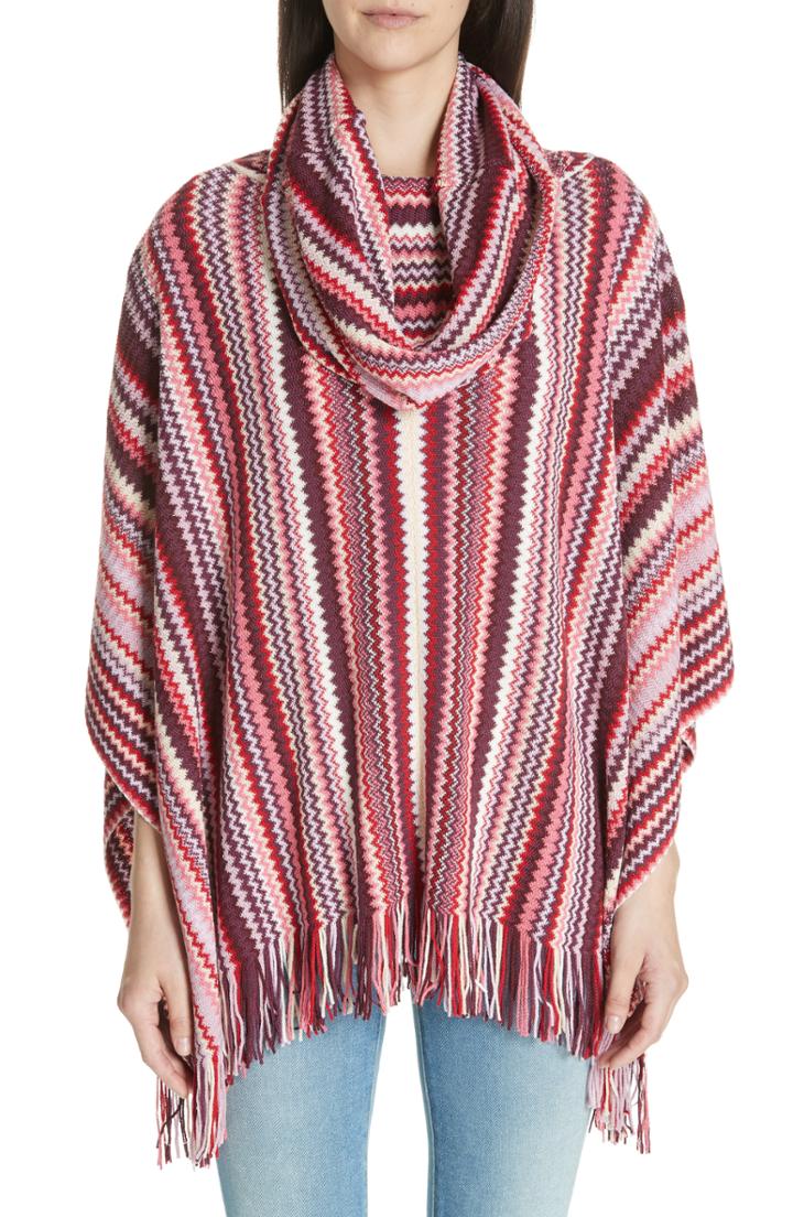 Women's Missoni Zigzag Cowl Neck Poncho