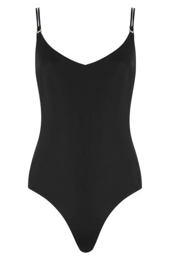 Women's Topshop Strappy One-piece Swimsuit Us (fits Like 0-2) - Black