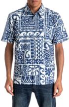 Men's Quiksilver Waterman Collection Cooks Regular Fit Print Sport Shirt - Blue