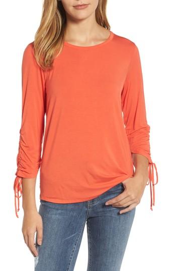 Women's Bobeau Tie Sleeve Top - Orange
