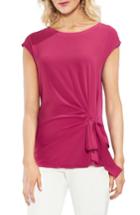 Women's Vince Camuto Side Tie Ruched Stretch Crepe Top, Size - Pink