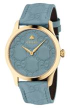 Women's Gucci G-timeless Logo Leather Strap Watch, 38mm