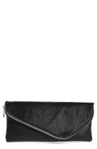 Sole Society Genuine Calf Hair & Faux Leather Foldover Clutch -