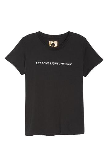 Women's Spiritual Gangster Aurora Love Light Cotton Tee - Black