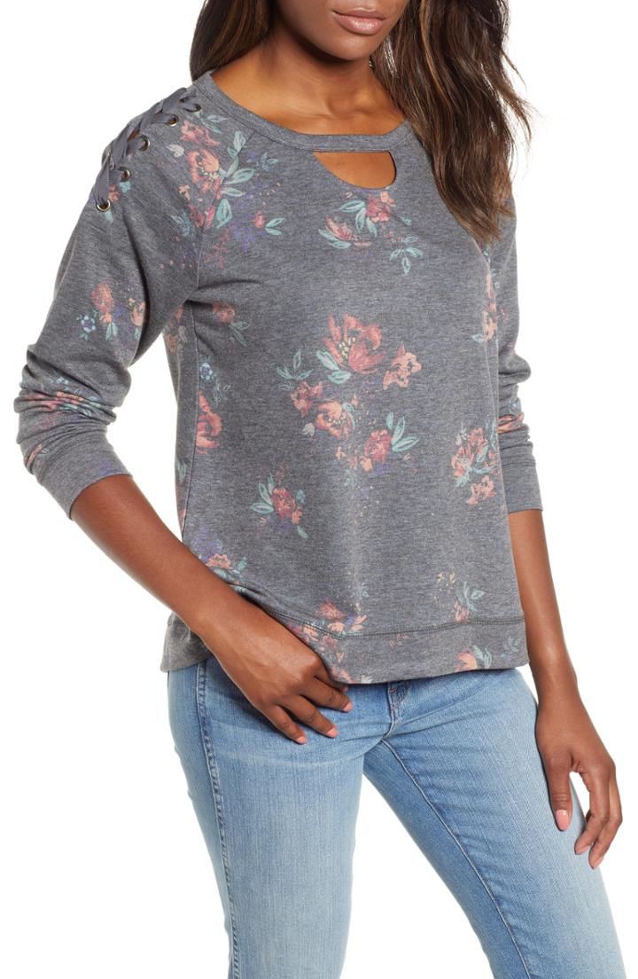 Women's J.o.a. Ruched Front Sweater - Purple