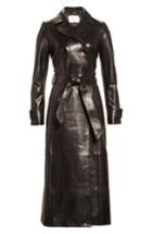 Women's Frame Leather Trench Coat - Black