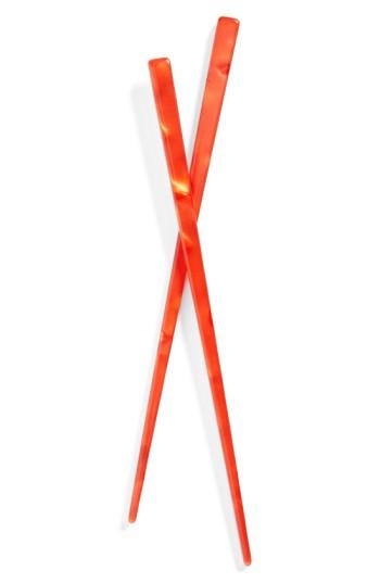 L. Erickson Hair Stick Pairs, Size - Red