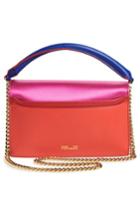 Diane Von Furstenberg Soiree Satin & Leather Top Handle Bag - Pink