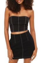 Women's Topshop Stab Stitch Corset Top Us (fits Like 0-2) - Black