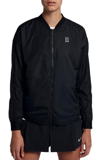 Women's Nike Court Water-resistant Bomber Jacket - Black
