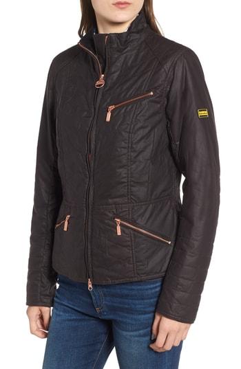 Women's Barbour Backmarker Water Resistant Waxed Cotton Jacket Us / 8 Uk - Red