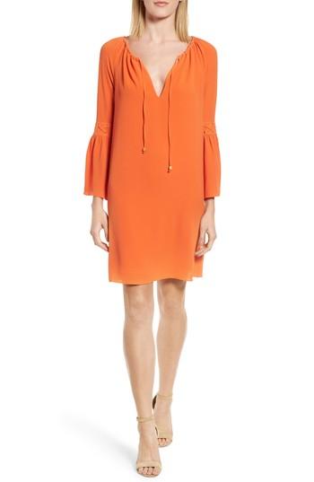 Women's Michael Michael Kors Lace-up Sleeve Dress - Orange