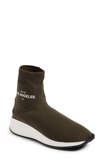 Women's Joshua Sanders Fly To High Top Sock Sneaker .5us / 36eu - Green