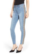 Women's Joe's Charlie Leopard Side Stripe Raw Hem Ankle Jeans - Blue