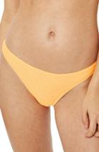 Women's Topshop Wide Ribbed High Leg Bikini Bottoms Us (fits Like 0-2) - Orange