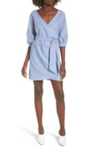 Women's Love, Fire Cotton Poplin Wrap Dress - Blue