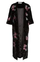 Women's Billy T Floral Velvet Long Jacket - Black