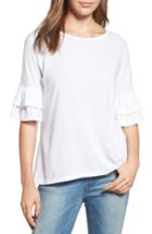 Women's Caslon Tiered Bell Sleeve Tee, Size - White