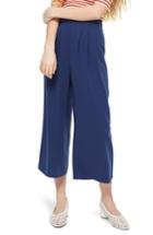 Women's Topshop Ivy Crop Wide Leg Trousers Us (fits Like 0) - Blue