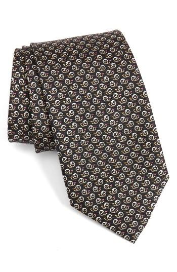 Men's Salvatore Ferragamo Abstract Snail Print Silk Tie