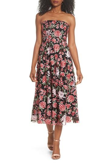 Women's Sau Lee Cosette Embroidered Strapless Dress - Black