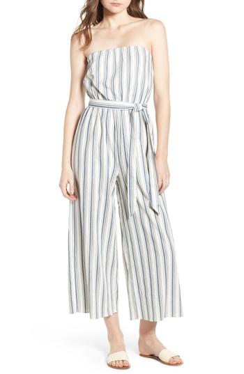 Women's Soprano Strapless Crop Jumpsuit - Blue