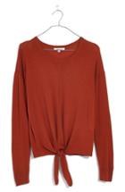 Women's Madewell Modern Tie Front Sweater - Orange