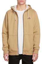 Men's Volcom Single Stone Zip Hoodie - Beige