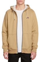 Men's Volcom Single Stone Zip Hoodie - Beige