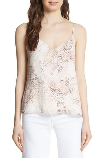 Women's L'agence Jane Print Silk Tank - Pink