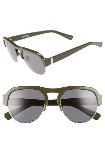 Women's Hadid Nomad 52mm Sunglasses - Olive/ Silver