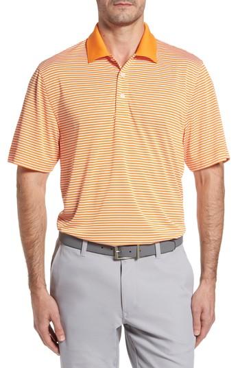 Men's Cutter & Buck Trevor Stripe Drytec Polo - Orange