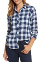 Women's Vineyard Vines Carmel Relaxed Buffalo Check Shirt - Blue