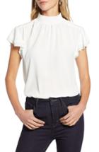 Women's Halogen Smocked Neck Blouse, Size - Ivory