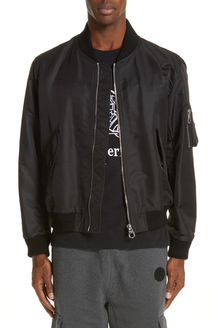 Men's Burberry Haughton Bomber Jacket Eu - Black