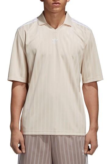 Men's Adidas Football Jersey Polo - Beige