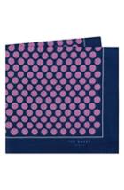 Men's Ted Baker London Wheel Medallion Silk Pocket Square, Size - Pink