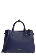 Burberry Small Banner House Check Leather Tote -