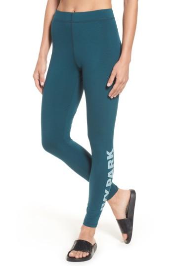 Women's Ivy Park Logo Ankle Leggings, Size - Blue/green