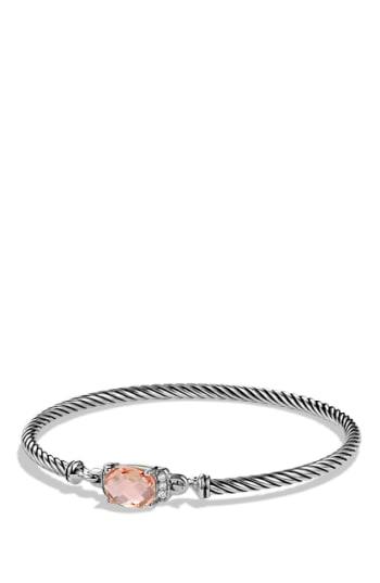 Women's David Yurman 'petite Wheaton' Bracelet With Semiprecious Stone & Diamonds