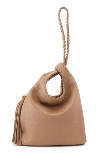 Hobo Blossom Leather Shoulder Bag - Grey