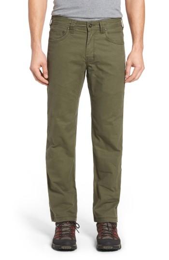 Men's Prana 'bronson' Straight Leg Stretch Canvas Pants X 32 - Green