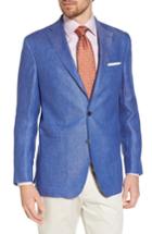 Men's David Donahue Aiden Classic Fit Linen Blazer R - Blue
